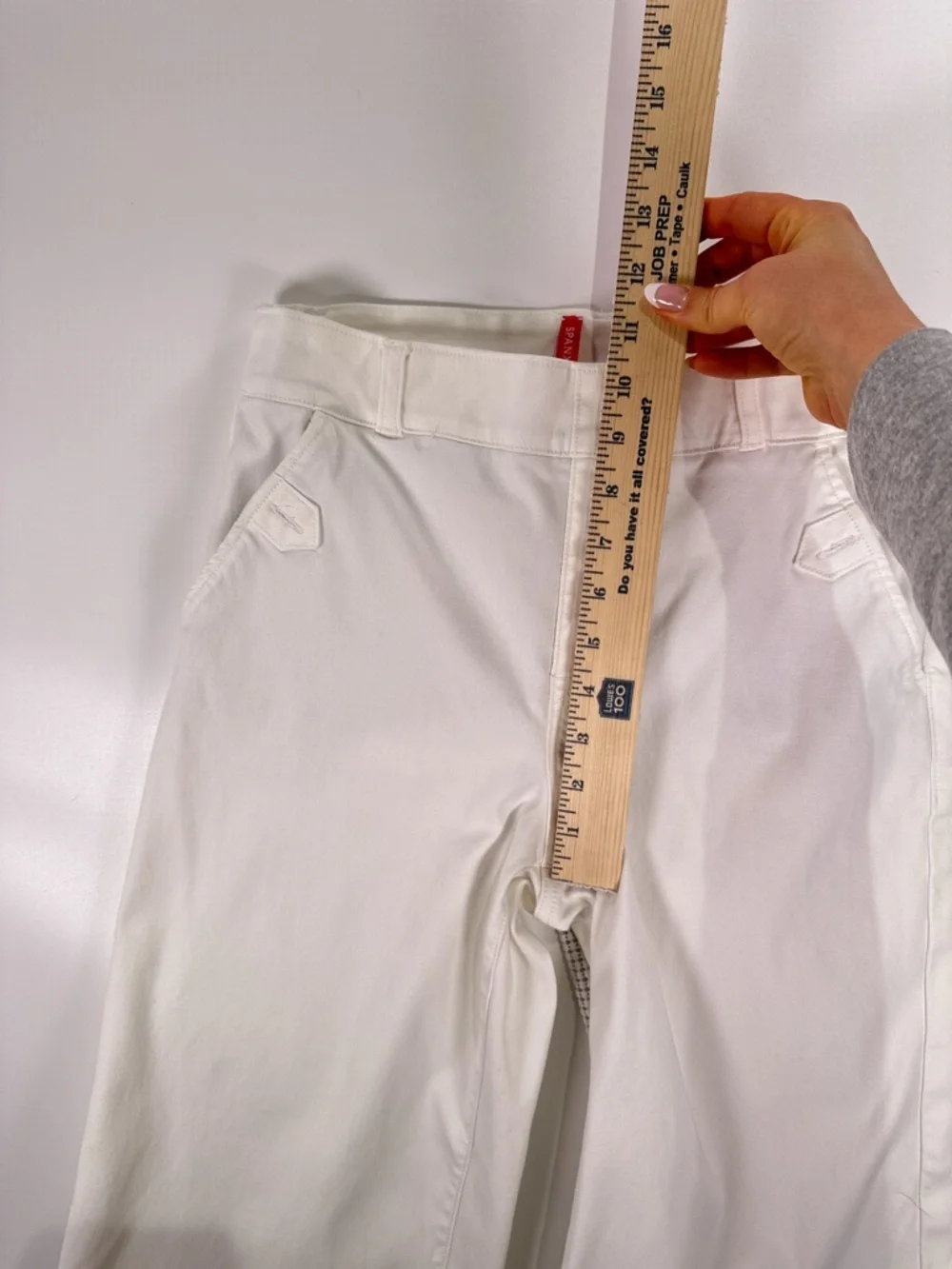 Spanx White Stretch Twill Cropped Wide Leg Pants Medium Petite
